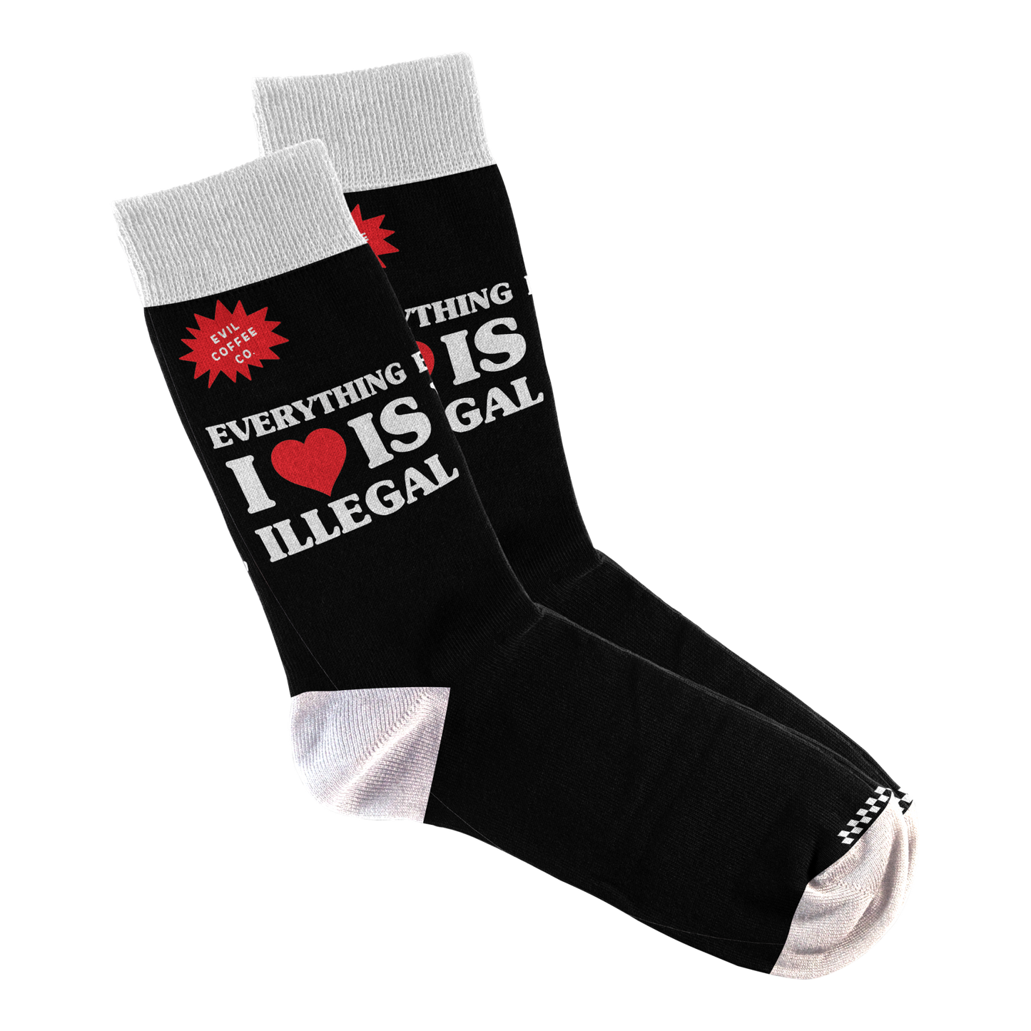 Love Illegal - Evil Coffee Socks