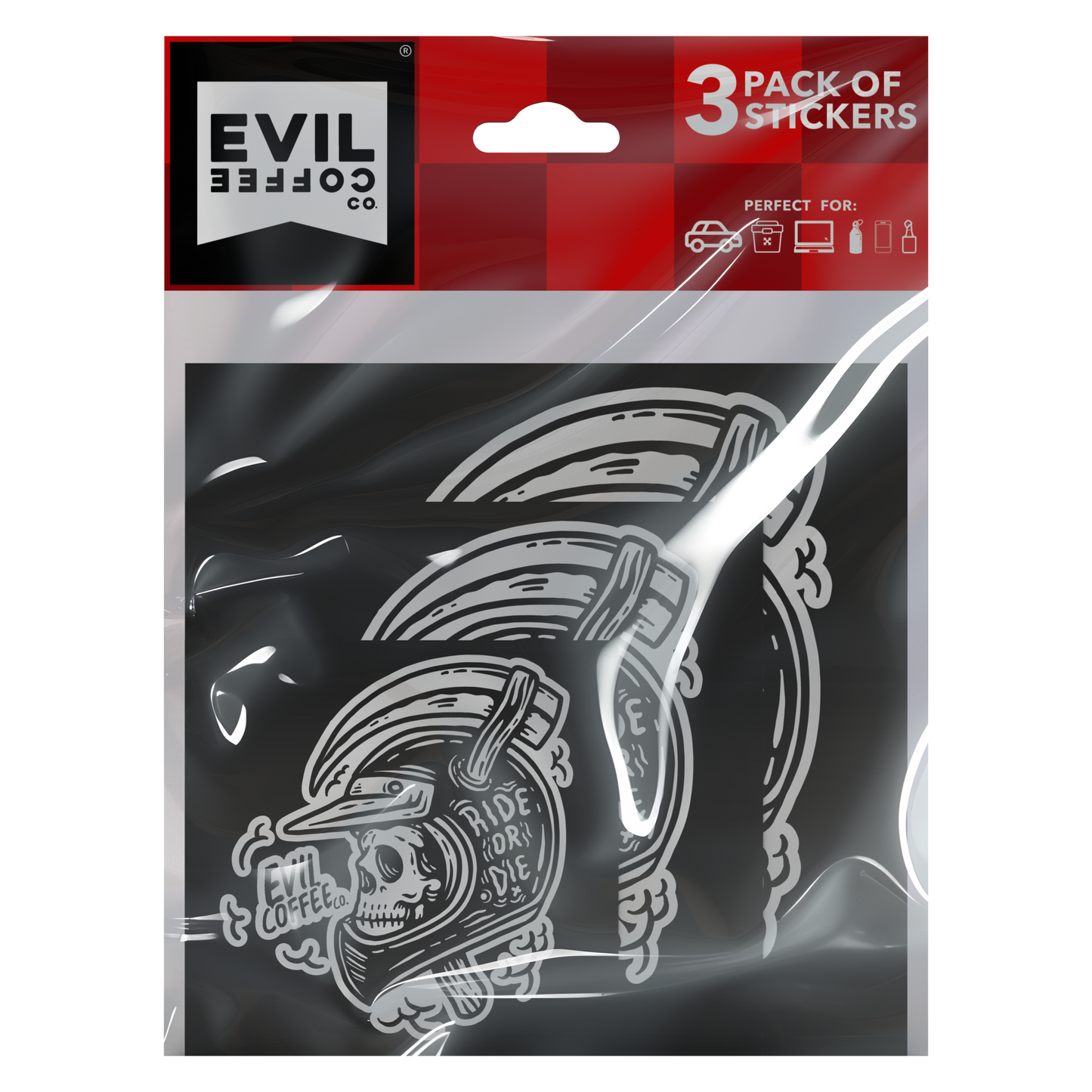 Ride or Die - 3 Evil Coffee Stickers