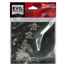 Load image into Gallery viewer, Ride The Wave - 3 Evil Coffee Stickers