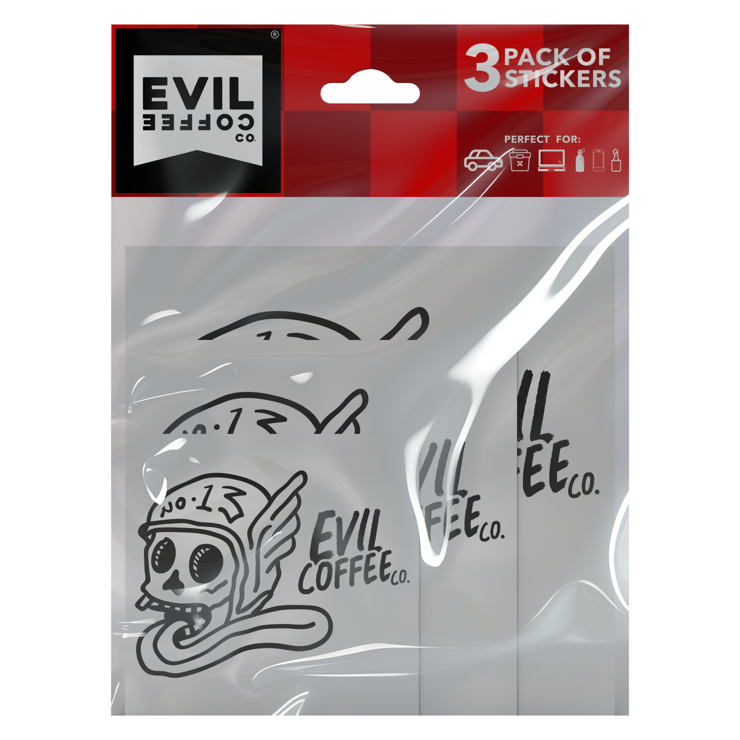 Dead Head - 3 Pack - Evil Coffee Stickers