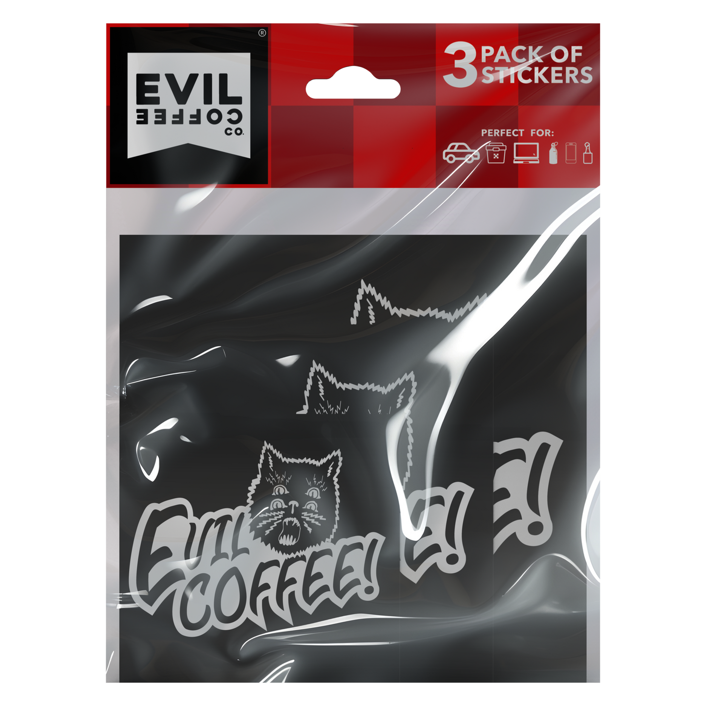 Wise Cat- 3 Pack - Evil Coffee Stickers