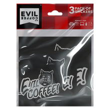 Load image into Gallery viewer, Wise Cat- 3 Pack - Evil Coffee Stickers