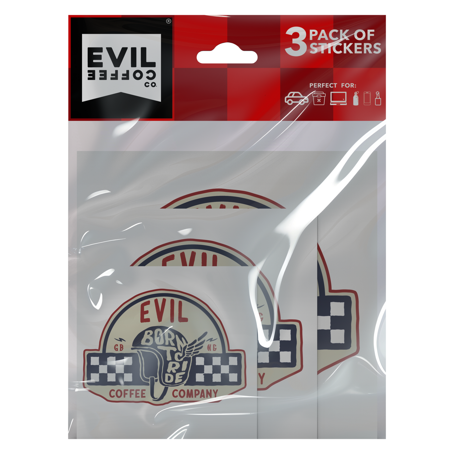 Born to Ride - 3 Pack - Evil Coffee Stickers