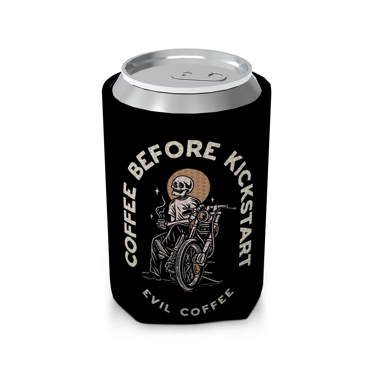 Coffee Before Kickstart - Evil Coffee Koozie