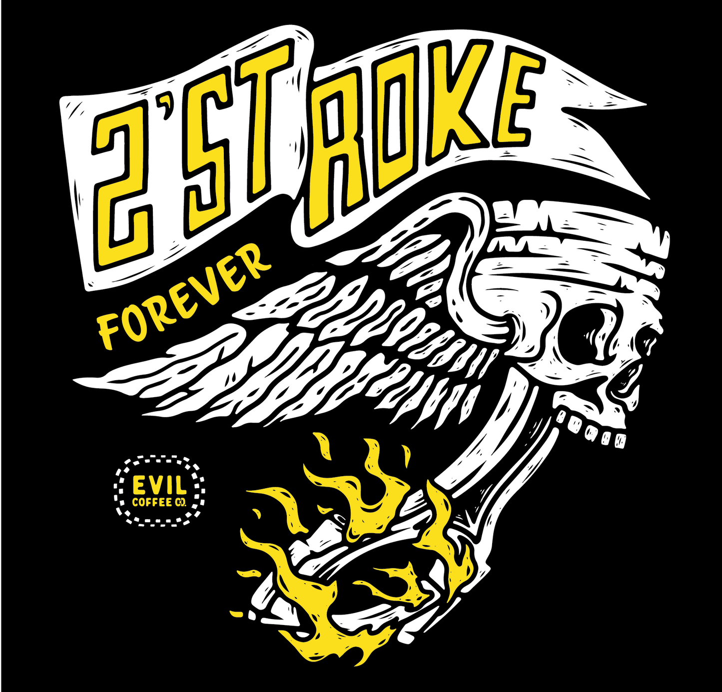 2 Stroke Forever - 3 Pack - Evil Coffee Stickers