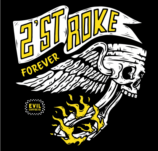 2 Stroke Forever - 3 Pack - Evil Coffee Stickers