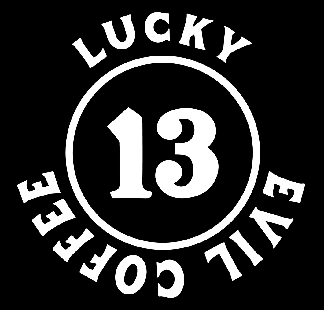Lucky 13- 3 Pack - Evil Coffee Stickers