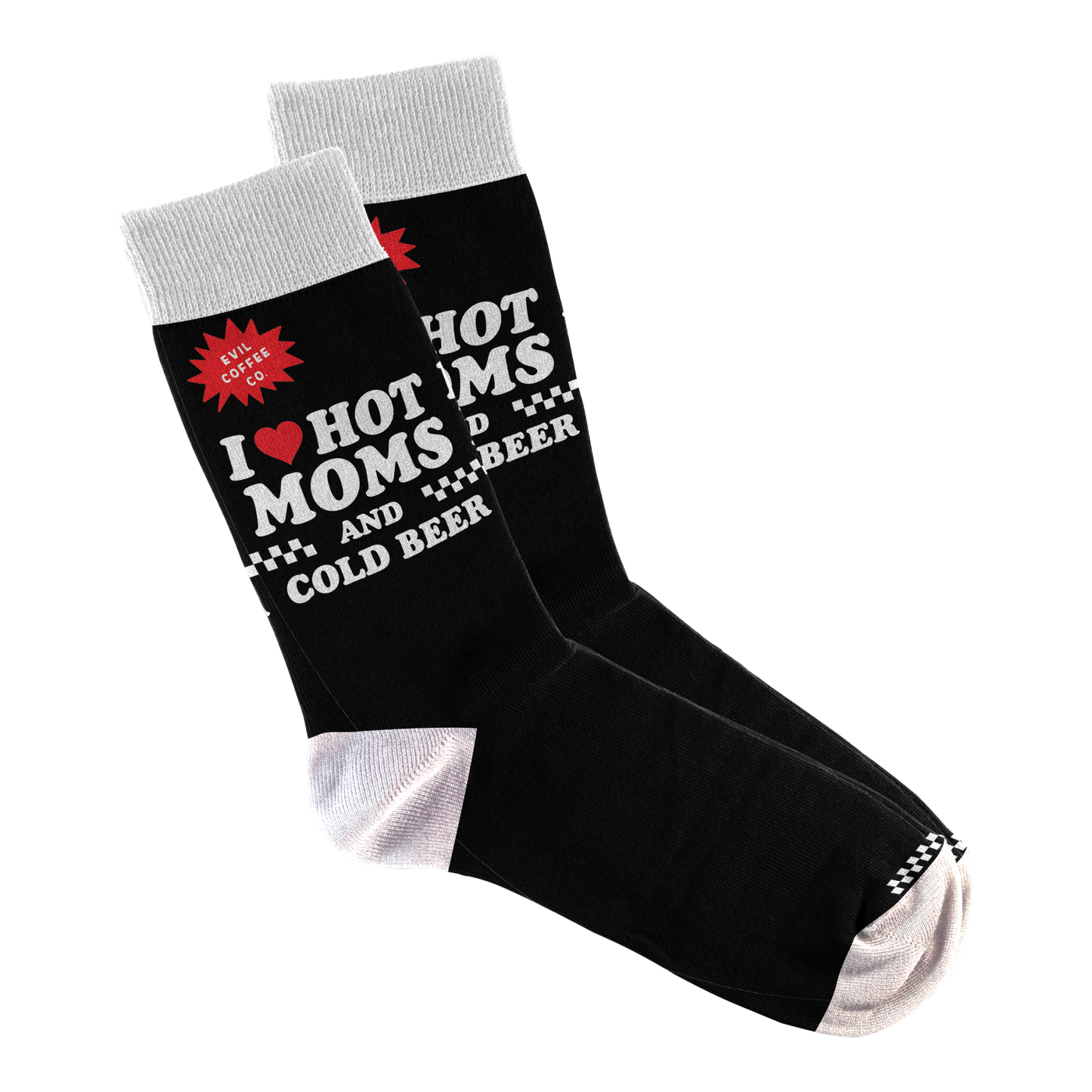 Love Hot Moms Cold Beer - Evil Coffee Socks
