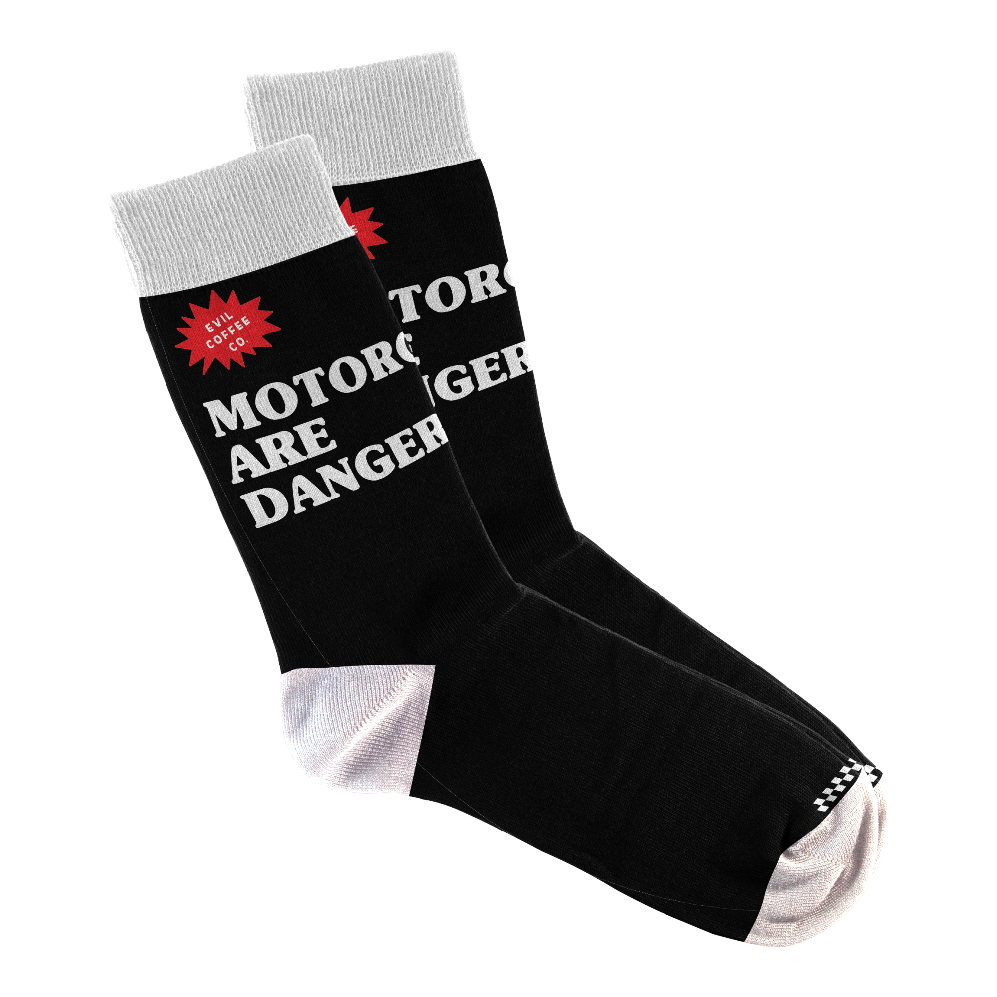 Motorcycles Are Dangerous- Evil Coffee Socks