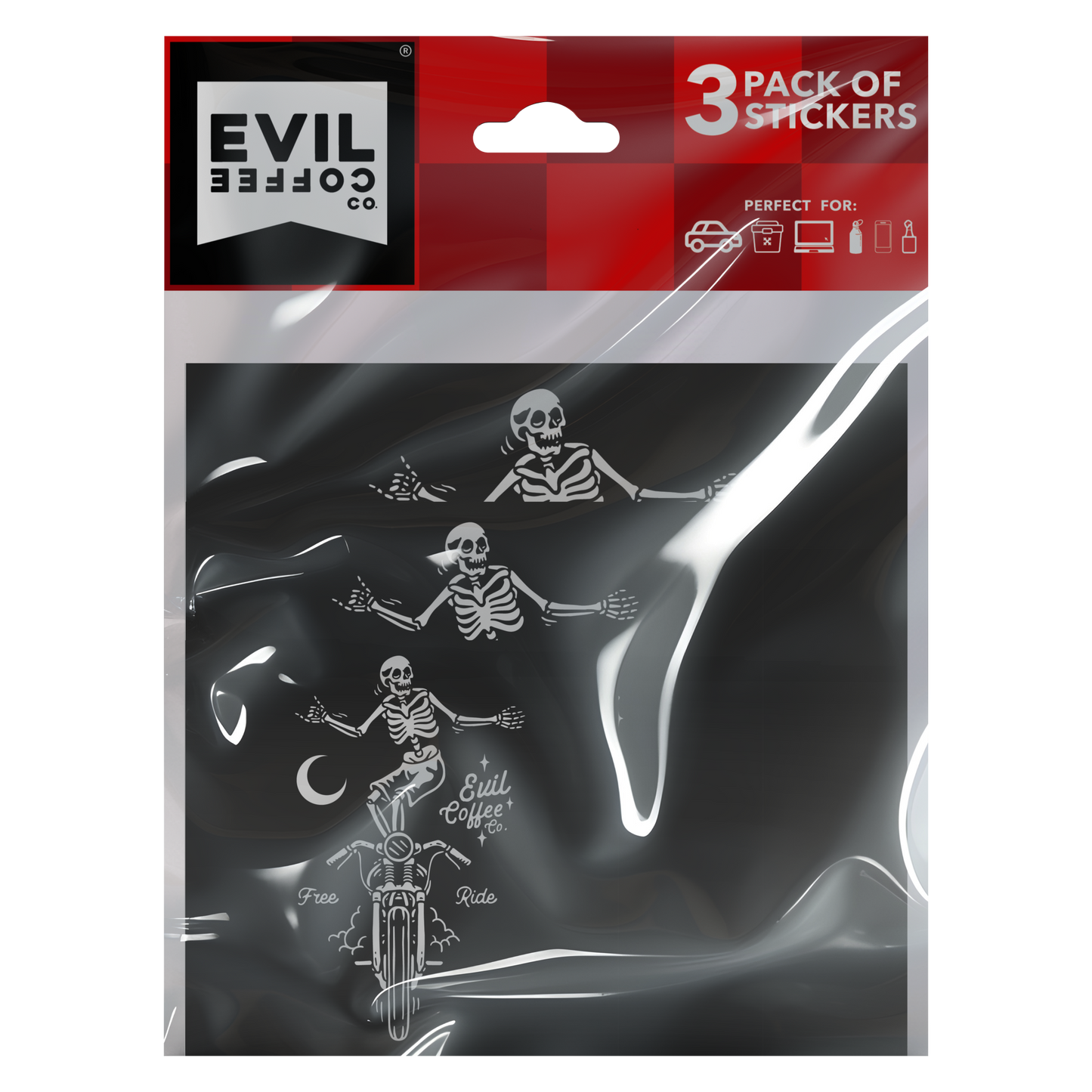Free Ride - 3 Pack - Evil Coffee Stickers