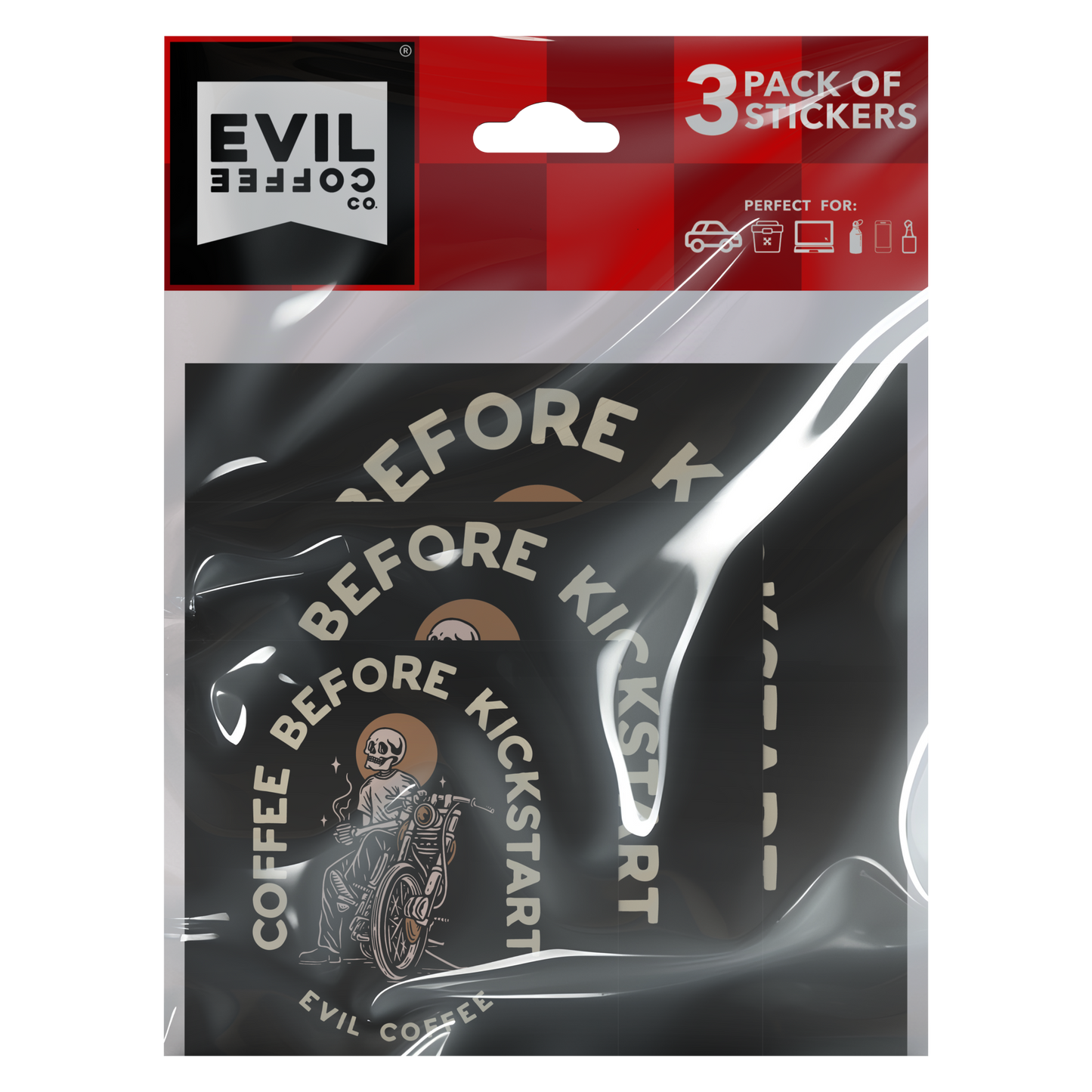 Kickstart - 3 Pack - Evil Coffee Stickers