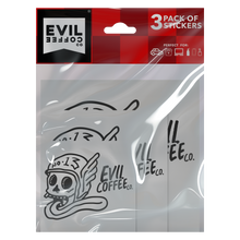 Load image into Gallery viewer, Dead Head - 3 Pack - Evil Coffee Stickers
