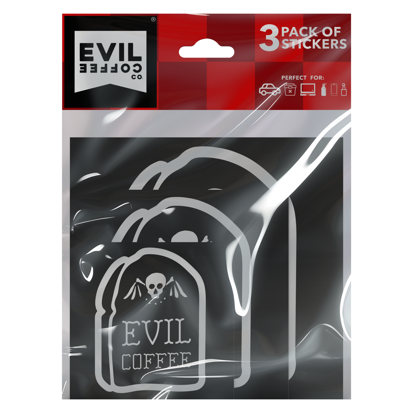 Grave - 3 Pack - Evil Coffee Stickers