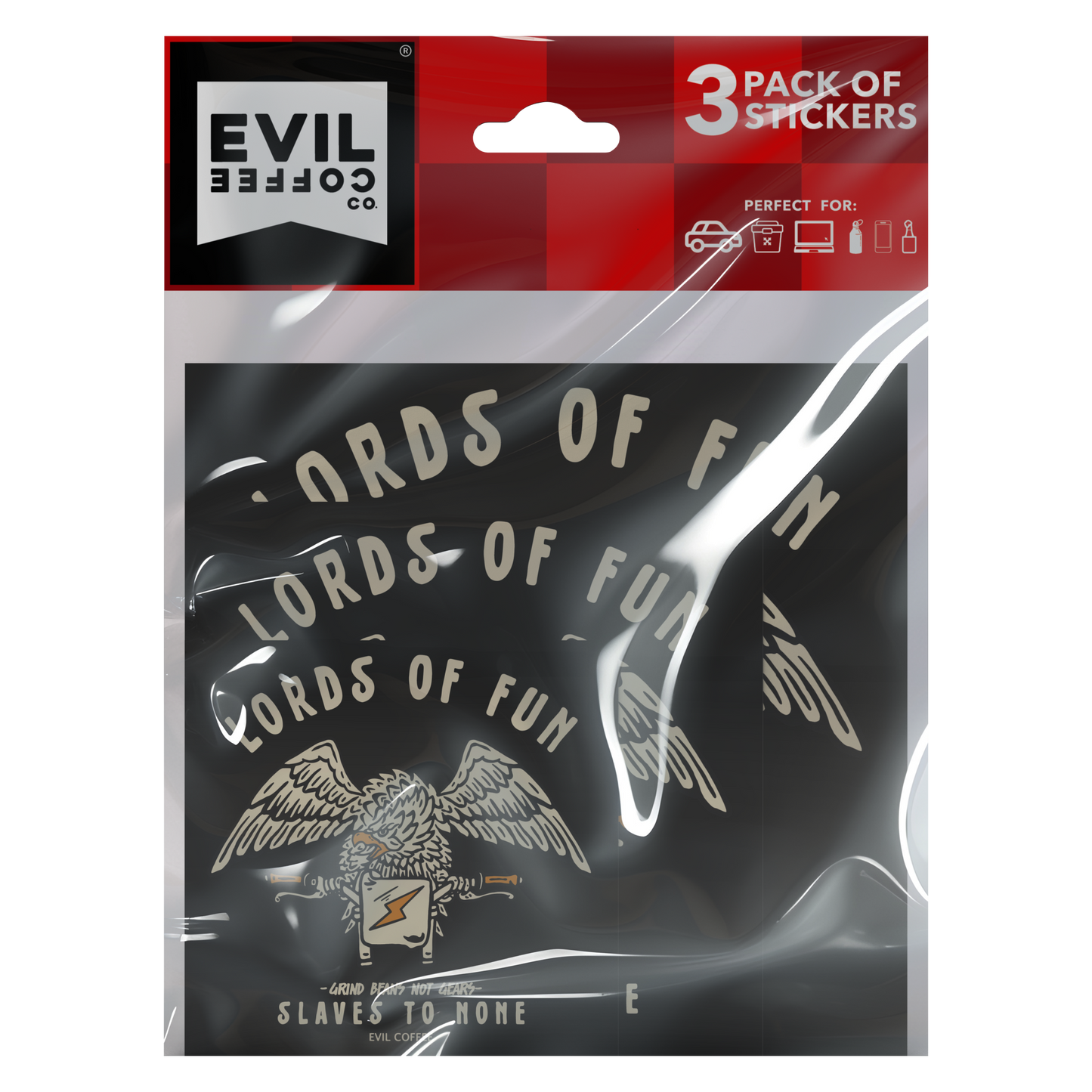 Lords of Fun- 3 Pack - Evil Coffee Stickers