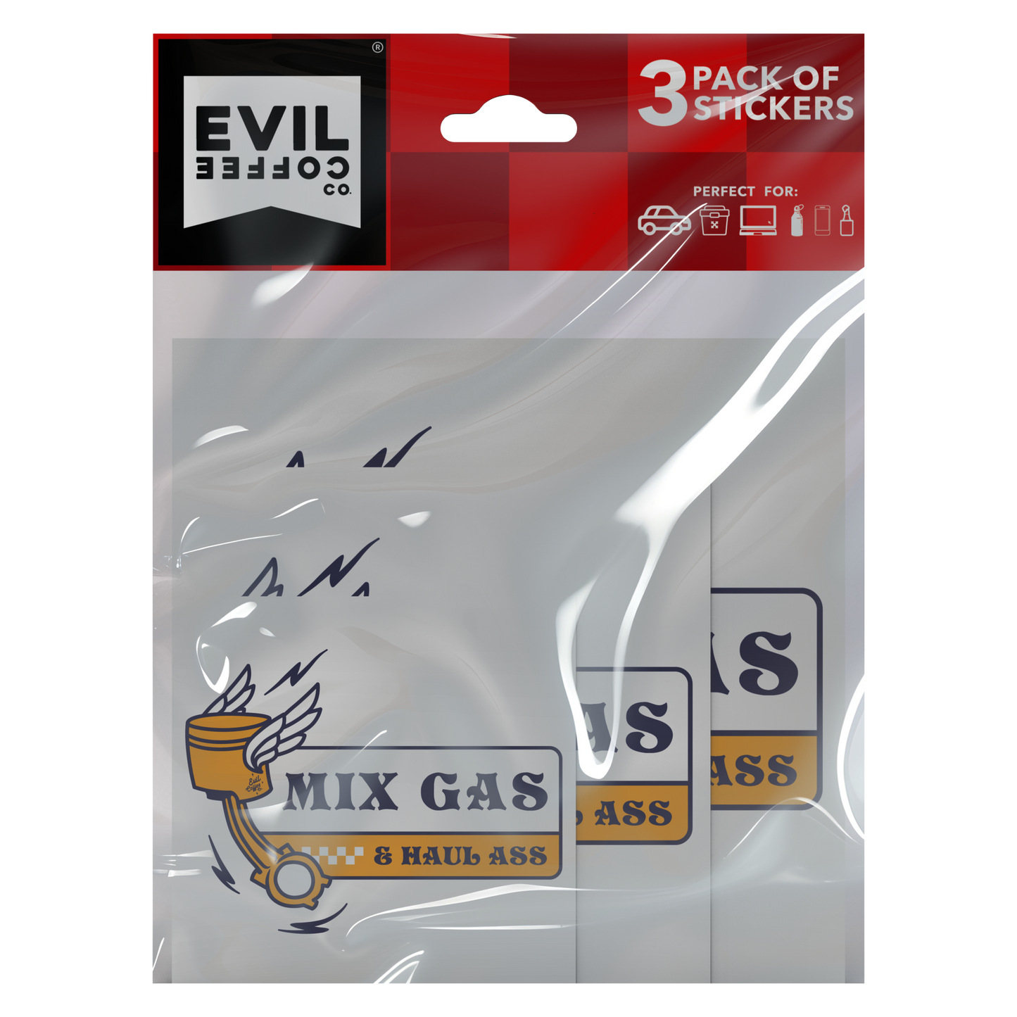 Mix Gas Haul Ass - 3 Pack - Evil Coffee Stickers