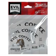 Load image into Gallery viewer, Engine Repair - 3 Pack - Evil Coffee Stickers
