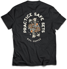 Load image into Gallery viewer, Practice Safe Sets - Evil Coffee T-Shirt
