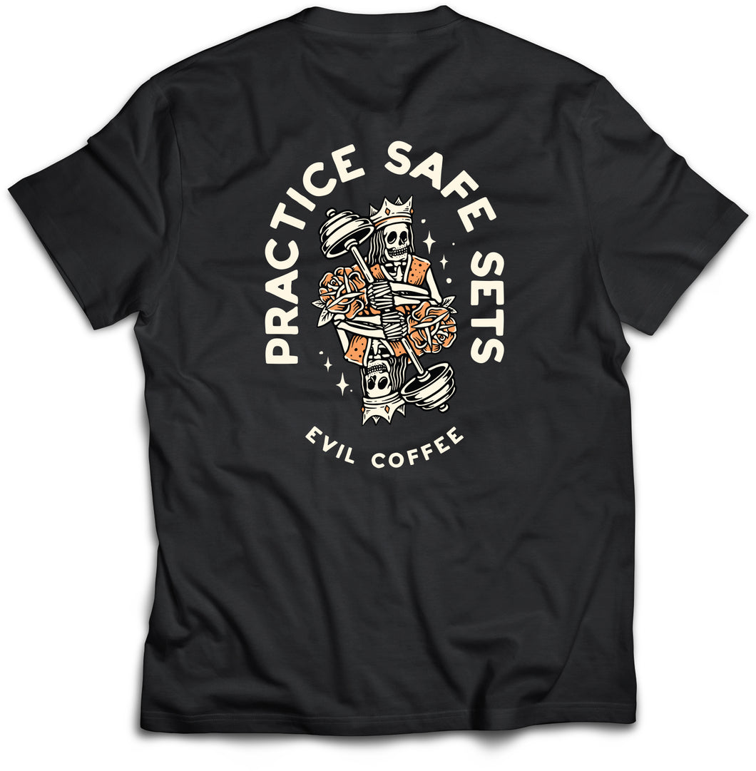 Practice Safe Sets - Evil Coffee T-Shirt